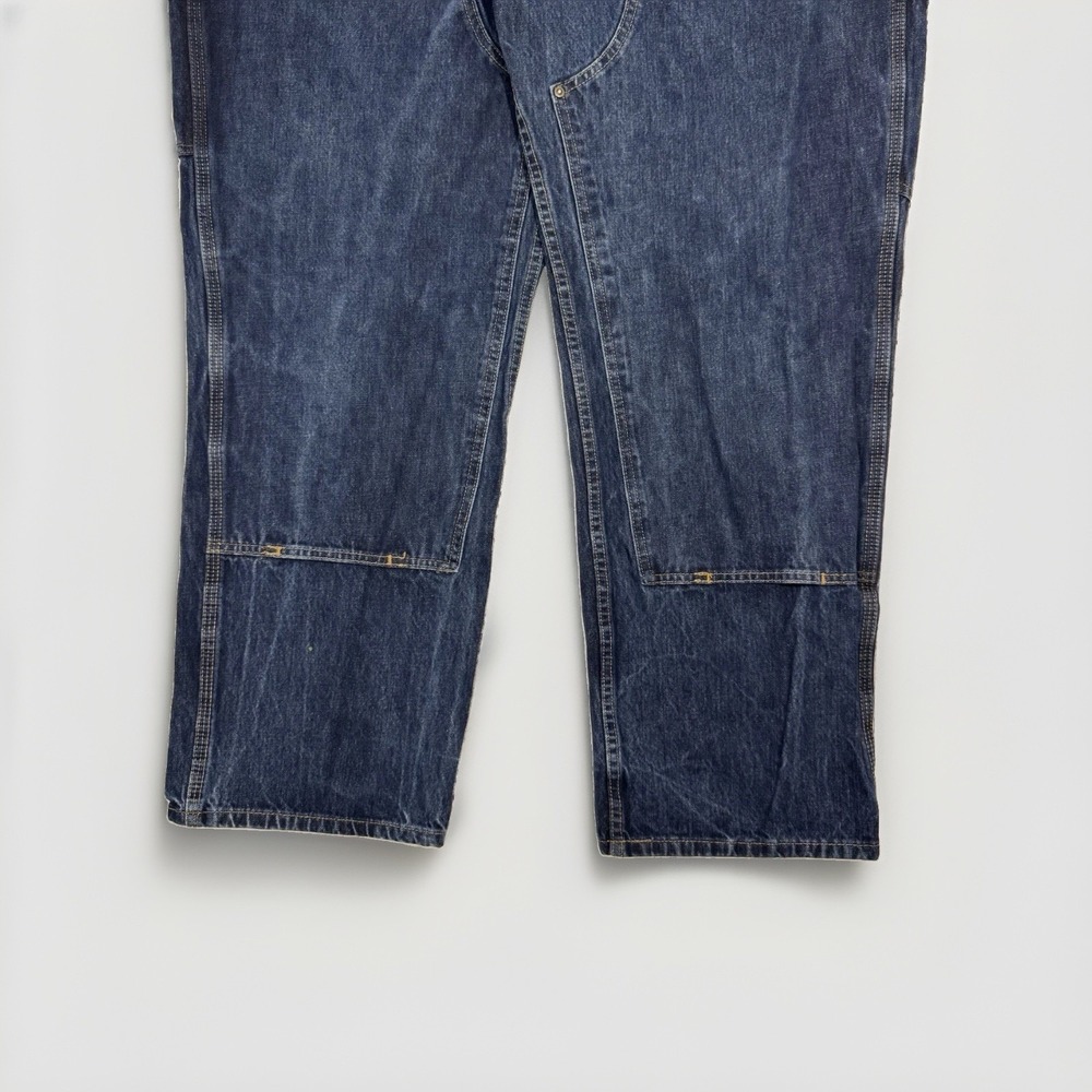 Carhartt Double Knee Jeans Stretch Mens 42x30 103890 Relaxed Fit Denim Dark Work - Picture 3 of 10
